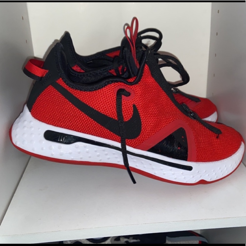 Pg 4 red and black basketball sneakers